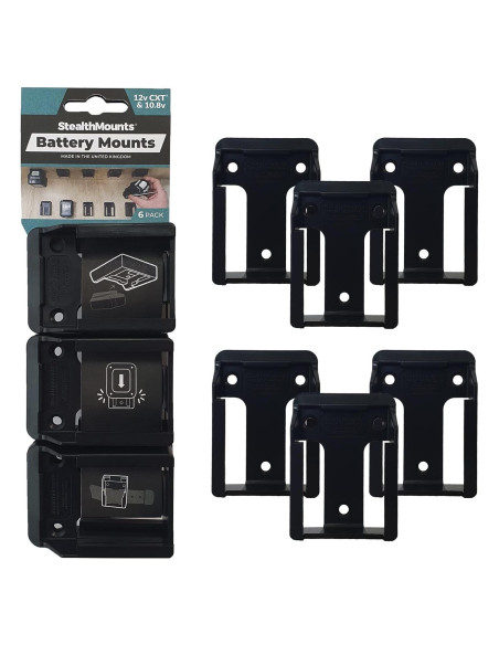Soporte de Batería StealthMounts 12V CXT - 6 Paquete Negro Soporte de Batería StealthMounts 12V CXT - 6 Paquete Negro