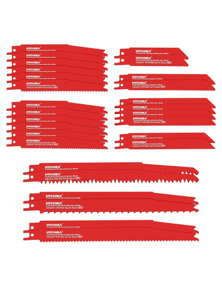 Juego de 32 Cuchillas de Sierra Recíproca HYCHIKA para Metal y Madera Juego de 32 Cuchillas de Sierra Recíproca HYCHIKA para Metal y Madera