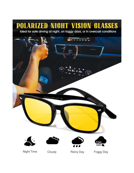 Gafas de Visión Nocturna FIMILU Unisex Amarillas UV400 Gafas de Visión Nocturna FIMILU Unisex Amarillas UV400