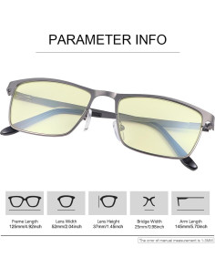 Gafas YIMI Bloqueadoras Luz Azul UV400 Amarillo Claro 2