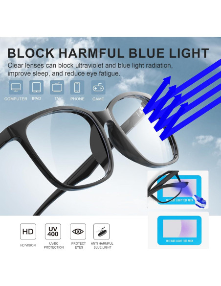 Gafas de Luz Azul Hunsquer para Adultos Unisex - UV400 Gafas de Luz Azul Hunsquer para Adultos Unisex - UV400