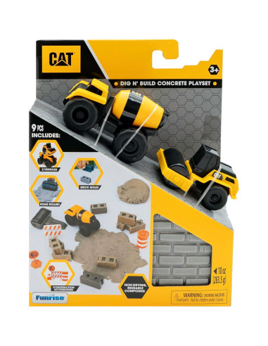 Juego de Construcción CAT con 2 Vehículos y Concreto 283g