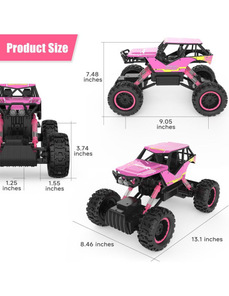 Coche RC Todo Terreno DOUBLE E 1:12 Rosa 4WD Recargable Coche RC Todo Terreno DOUBLE E 1:12 Rosa 4WD Recargable