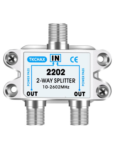 Divisor de Cable Coaxial 2 Vías TKCHAX 10-2600MHz RG6