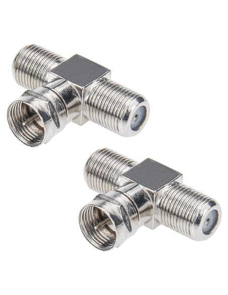 Divisor de Cable Coaxial RFAdapter 2 en 1 F a 2 F Hembra Divisor de Cable Coaxial RFAdapter 2 en 1 F a 2 F Hembra