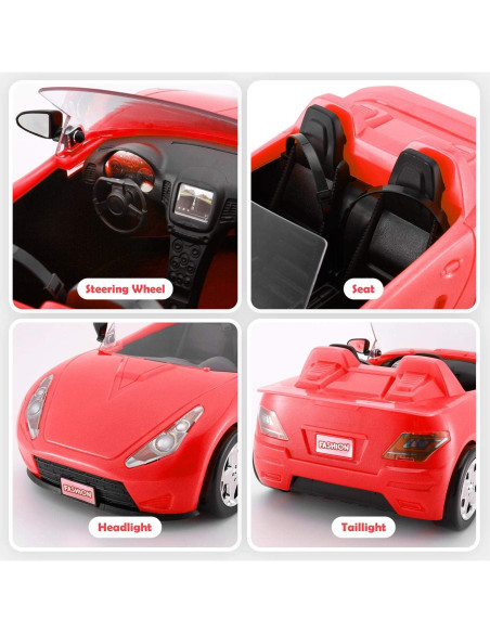 Coche Convertible para Muñecas KeepRunning Rojo Brillante Coche Convertible para Muñecas KeepRunning Rojo Brillante