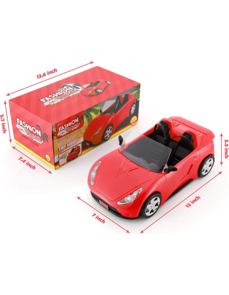 Coche Convertible para Muñecas KeepRunning Rojo Brillante Coche Convertible para Muñecas KeepRunning Rojo Brillante