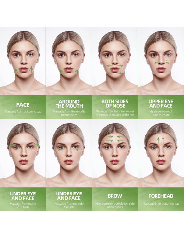 Rodillo Facial de Jade Natural AECW Verde 14.5cm Sin Ruido