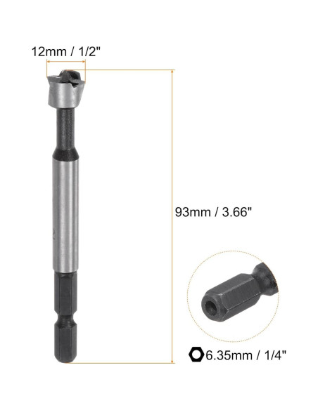 Bit de Forstner HARFINGTON 12mm Acero Carbono Multi-Diente Bit de Forstner HARFINGTON 12mm Acero Carbono Multi-Diente