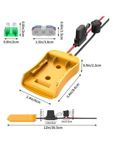 Adaptador de Batería Kzreect 20V para Juguetes RC con Fusible