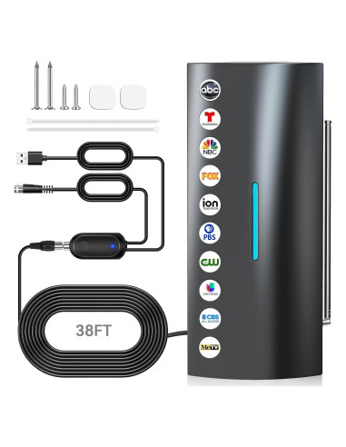Antena de TV Digital Qboy AN-3007 360 HD 3540 km Interior/Exterior