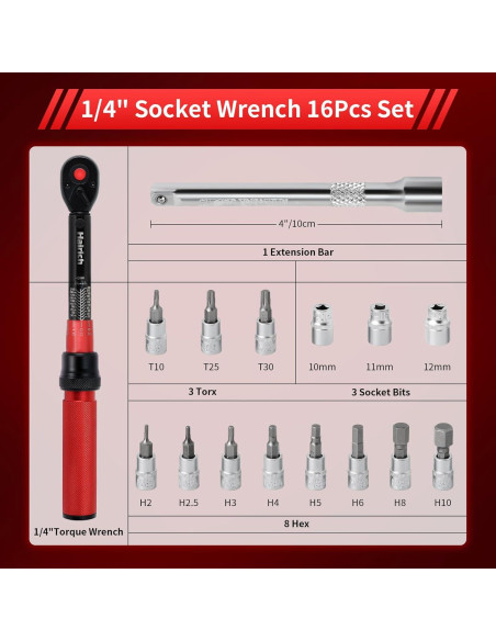 Juego de Llave de Torque Hairich 16PCS 2.3-24.9 N.M para Bicicleta Juego de Llave de Torque Hairich 16PCS 2.3-24.9 N.M para Bicicleta