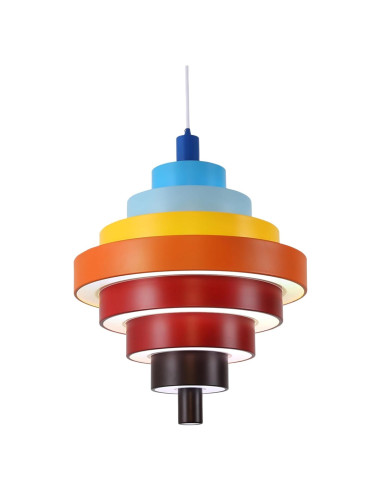 Lámpara Colgante LED Casa Pirámide 9 Anillos Ajustable 40.6cm