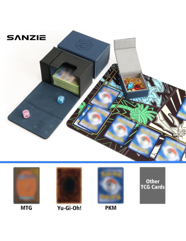 Caja de Barajas SANZIE con Bandeja de Dados Magnética 200+ Cartas