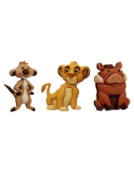 Botones Disney Simba, Timon y Pumbaa 3 Piezas 30mm Botones Disney Simba, Timon y Pumbaa 3 Piezas 30mm