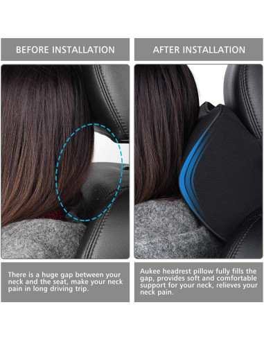 Almohada de Cuello Aukee de Espuma Viscoelástica Negra