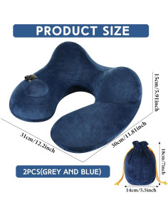 Almohadas de Viaje Inflables Xtinmee 2 Pcs 31x30x15 cm 2