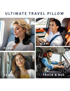 Almohada Total Pillow Donut Ajustable para Viaje - Negro 2