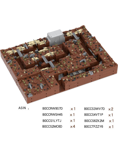 Conjunto de Bloques de Construcción Militar MOOXI 225PCS Conjunto de Bloques de Construcción Militar MOOXI 225PCS