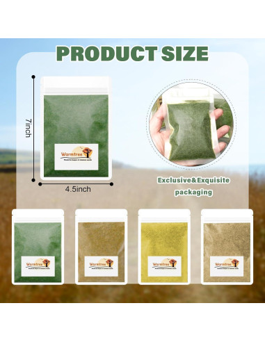 Conjunto de Hierba Estática Warmtree 120g 3mm para Dioramas