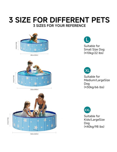 Piscina Plegable para Perros Mandla 32" Azul PVC