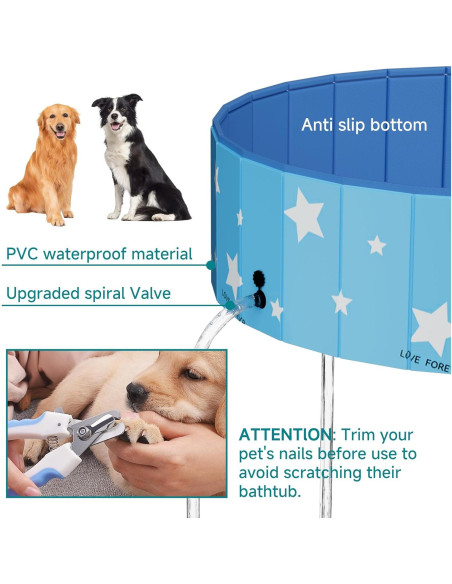 Piscina Plegable para Perros Mandla 32" Azul PVC Piscina Plegable para Perros Mandla 32" Azul PVC