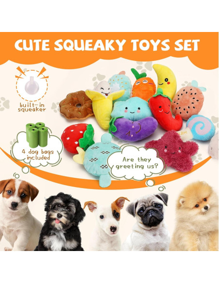 Conjunto de Juguetes Chirriantes QTwoof para Perros Pequeños Conjunto de Juguetes Chirriantes QTwoof para Perros Pequeños