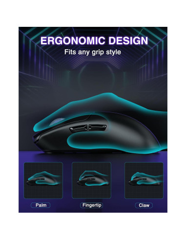 Ratón Gaming Inalámbrico AULA SC580 12000 DPI Ergonómico