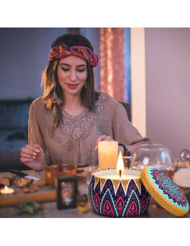 Juego de Velas Aromáticas YINUO LIGHT 4 Pack 120h Cera Soja