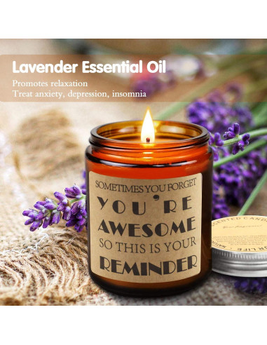 Vela Aromática de Lavanda YSNN 7 oz - Regalo Relajante