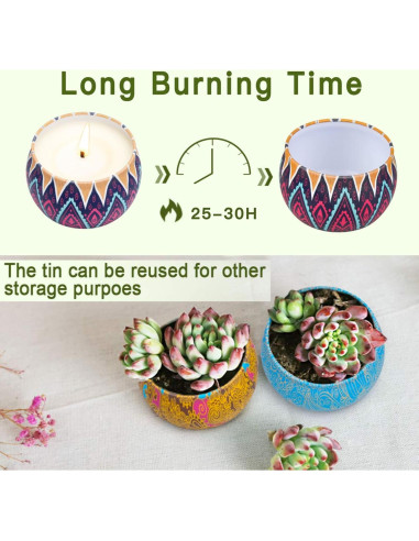 Juego de Velas Aromáticas YINUO LIGHT 4 Pack 120h Cera Soja