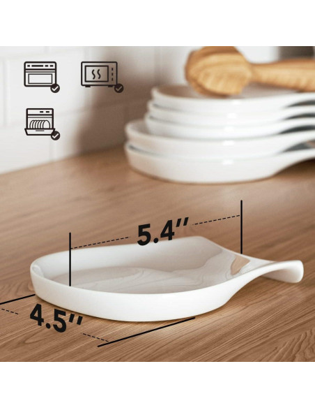 Soporte para cuchara HOMBENE 11.43 cm porcelana blanca Soporte para cuchara HOMBENE 11.43 cm porcelana blanca