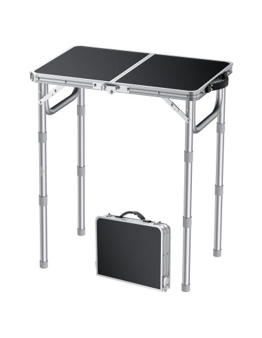 Mesa de Camping Plegable FUNYKICH 58x40cm Ajustable 3 Alturas
