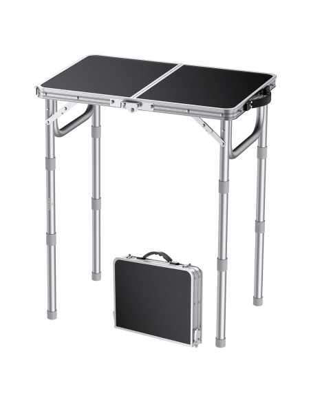Mesa de Camping Plegable FUNYKICH 58x40cm Ajustable 3 Alturas Mesa de Camping Plegable FUNYKICH 58x40cm Ajustable 3 Alturas