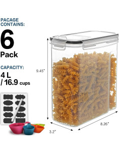 Set de 6 Contenedores Herméticos MCIRCO 4L para Alimentos 2
