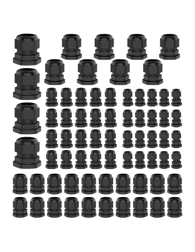 Kit de 72 Conectores de Cable Impermeables Hilictokt PG7 NPT