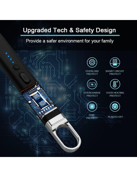 Encendedor Eléctrico Recargable USB ARECTECH Negro 27.18 cm Encendedor Eléctrico Recargable USB ARECTECH Negro 27.18 cm