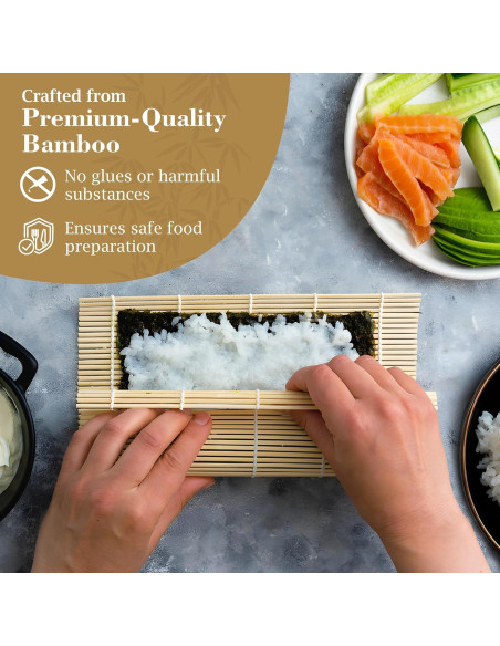Estera de Sushi Fusión Select 24.1x24.1 cm de Bambú Estera de Sushi Fusión Select 24.1x24.1 cm de Bambú
