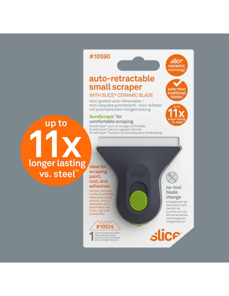 Raspador Mini Auto-Retráctil Slice 10590, Cuchilla Cerámica Raspador Mini Auto-Retráctil Slice 10590, Cuchilla Cerámica