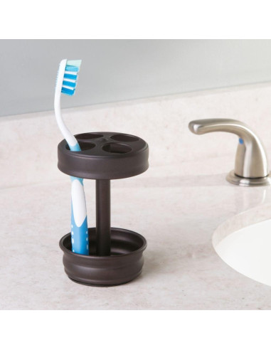Soporte de Cepillos de Dientes iDesign Olivia Bronce 8,26x8,26x12,7cm