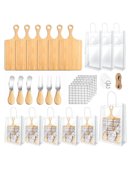 Conjunto de Tablas de Queso Bambú 6 Piezas Denylo Pro Conjunto de Tablas de Queso Bambú 6 Piezas Denylo Pro