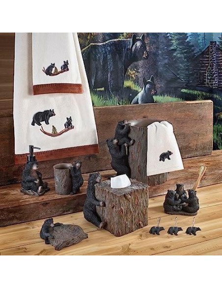 Soporte para Cepillos de Dientes Avanti Cabaña Oso Negro Soporte para Cepillos de Dientes Avanti Cabaña Oso Negro