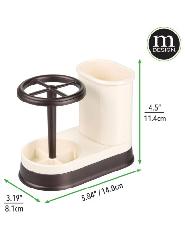 Organizador Dental mDesign Vainilla/Bronce 4 Compartimentos