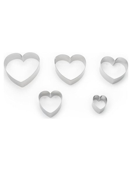 Set de 5 Cortadores de Galletas Corazón Fox Run Acero Inoxidable Set de 5 Cortadores de Galletas Corazón Fox Run Acero Inoxidable