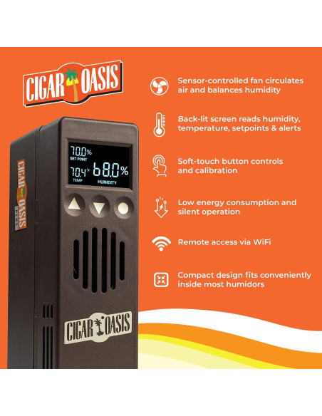 Humidificador Electrónico Cigar Oasis Plus 3.0 - 300-1000 Piezas Humidificador Electrónico Cigar Oasis Plus 3.0 - 300-1000 Piezas