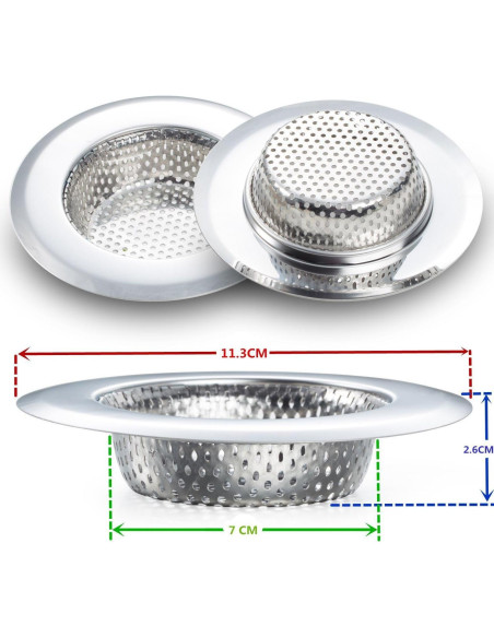 2PCS Colador de Fregadero Fengbao Acero Inoxidable 11.4cm 2PCS Colador de Fregadero Fengbao Acero Inoxidable 11.4cm