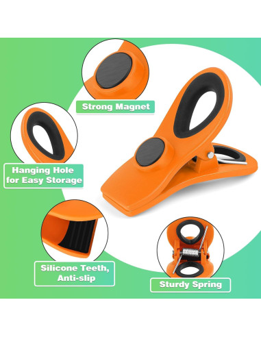 Clips Magnéticos VNDUEEY 12 Piezas Multicolor para Comida