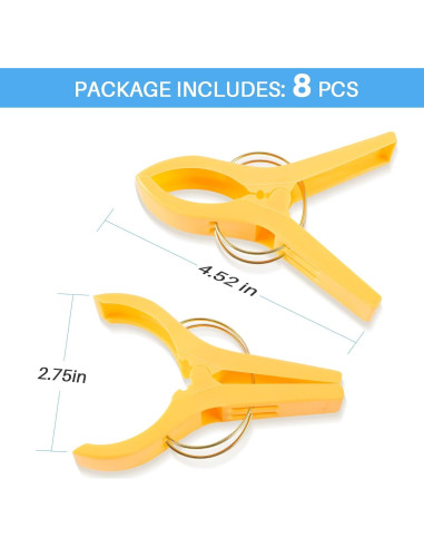 Clips para Toallas de Playa JABINCO 8 Piezas Coloreados
