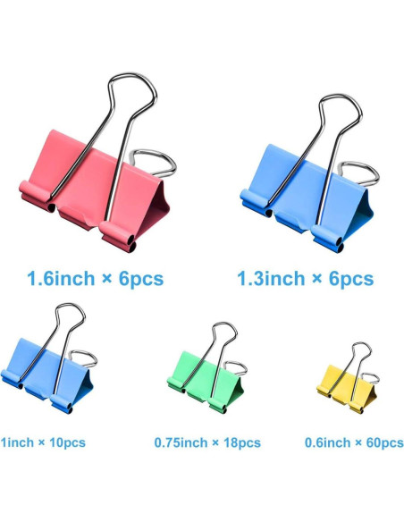 Clips de Carpeta Mearun Solar 100 Unidades Coloridos Clips de Carpeta Mearun Solar 100 Unidades Coloridos