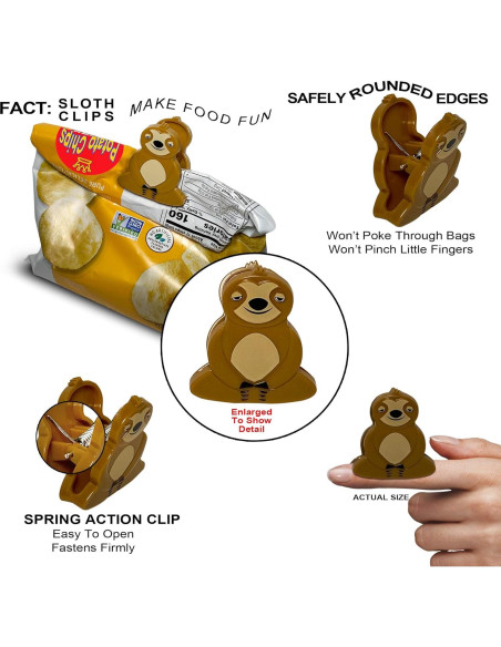 Clips para bolsas de alimentos Brothers Bench, 6 pz perezoso Clips para bolsas de alimentos Brothers Bench, 6 pz perezoso